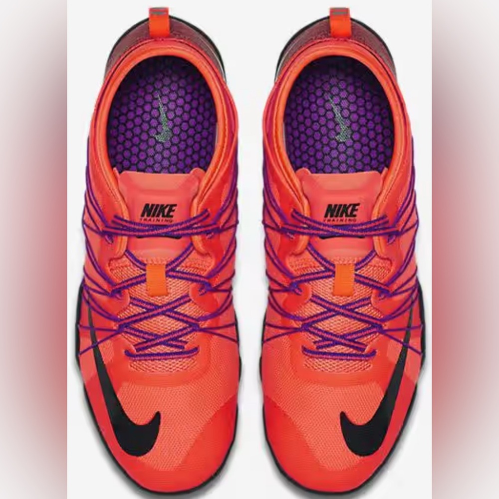Nike Women's Free 1.0 Cross Bionic training shoe in hyper orange & purple SZ6